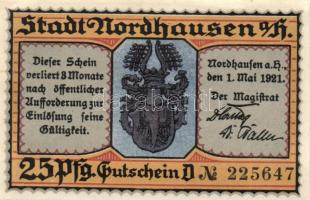 Német Birodalom / Weimari Köztársaság / Nordhausen 1921. 25Pf(2x) + 50Pf(2x) + 75Pf(2x) 6klf db, tel...