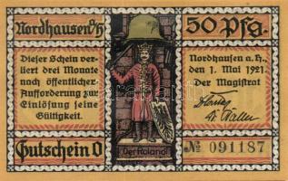 Német Birodalom / Weimari Köztársaság / Nordhausen 1921. 25Pf(2x) + 50Pf(2x) + 75Pf(2x) 6klf db, tel...