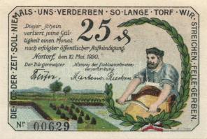 Német Birodalom / Weimari Köztársaság / Nortof 1920. 25Pf + 50Pf + 75Pf 3klf db, teljes sor T:I