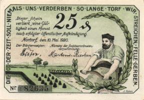 Német Birodalom / Weimari Köztársaság / Nortof 1920. 25Pf + 50Pf + 75Pf 3klf db, teljes sor T:I