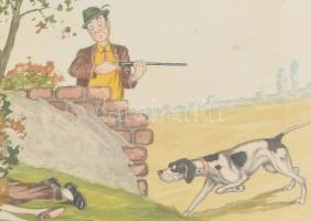 Boris O'Klein (1893-1985): Ca veut blau! (Kék akar lenni! ) Karikatúra. Litográfia, papír, jelz...