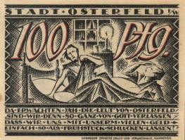 Német Birodalom / Weimari Köztársaság / Osterfeld 1921. 50Pf(2x) + 75Pf + 100Pf + 150Pf(2x) összesen...