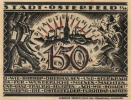 Német Birodalom / Weimari Köztársaság / Osterfeld 1921. 50Pf(2x) + 75Pf + 100Pf + 150Pf(2x) összesen...