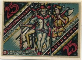 Német Birodalom / Weimari Köztársaság / Padeborn 1921. 25Pf + 50Pf + 75Pf + 1M + 2M 4klf db, teljes sor T:I