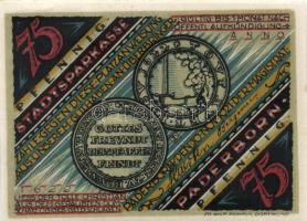 Német Birodalom / Weimari Köztársaság / Padeborn 1921. 25Pf + 50Pf + 75Pf + 1M + 2M 4klf db, teljes ...