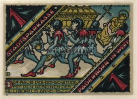 Német Birodalom / Weimari Köztársaság / Padeborn 1921. 25Pf + 50Pf + 75Pf + 1M + 2M 4klf db, teljes ...