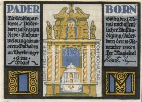 Német Birodalom / Weimari Köztársaság / Padeborn 1921. 50Pf + 75Pf + 1M + 2M 4klf db, teljes sor T:I