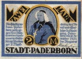 Német Birodalom / Weimari Köztársaság / Padeborn 1921. 50Pf + 75Pf + 1M + 2M 4klf db, teljes sor T:I