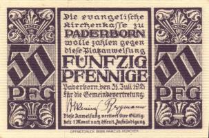 Német Birodalom / Weimari Köztársaság / Padeborn 1921. 50Pf + 75Pf + 1M 3klf db, teljes sor T:I