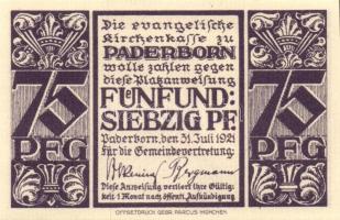 Német Birodalom / Weimari Köztársaság / Padeborn 1921. 50Pf + 75Pf + 1M 3klf db, teljes sor T:I