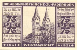 Német Birodalom / Weimari Köztársaság / Padeborn 1921. 50Pf + 75Pf + 1M 3klf db, teljes sor T:I