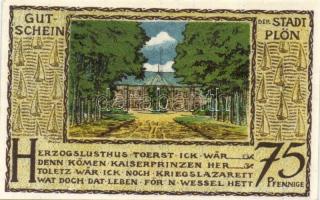 Német Birodalom / Weimari Köztársaság / Plön 1921. 25Pf + 50Pf + 75Pf + 1M 4klf db, teljes sor T:I