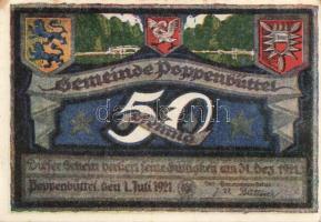 Német Birodalom / Weimari Köztársaság / Poppenbüttel 1921. 50Pf(10x) 10klf db, teljes sor T:I