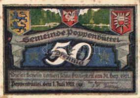 Német Birodalom / Weimari Köztársaság / Poppenbüttel 1921. 50Pf(10x) 10klf db, teljes sor T:I
