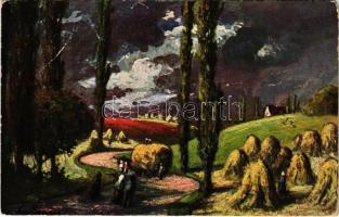 Folklore art postcard, landscape. T.S.N. Serie 850. (12 Dess.) s: L. v. Songer (EM)