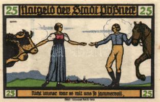 Német Birodalom / Weimari Köztársaság / Pößneck 1921. 25Pf(3x) + 50Pf(3x) + 75Pf(4x) összesen 10klf db, teljes sor T:I