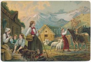 Norwegian folklore, litho s: K. Bergslien (non PC) (EM)