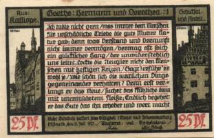 Német Birodalom / Weimari Köztársaság / Pößneck 1921. 25Pf(3x) + 50Pf(3x) + 75Pf(4x) összesen 10klf ...