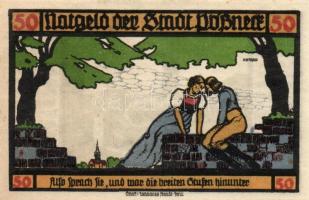 Német Birodalom / Weimari Köztársaság / Pößneck 1921. 25Pf(3x) + 50Pf(3x) + 75Pf(4x) összesen 10klf ...