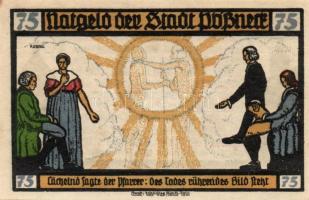 Német Birodalom / Weimari Köztársaság / Pößneck 1921. 25Pf(3x) + 50Pf(3x) + 75Pf(4x) összesen 10klf ...