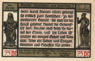 Német Birodalom / Weimari Köztársaság / Pößneck 1921. 25Pf(3x) + 50Pf(3x) + 75Pf(4x) összesen 10klf ...