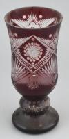Bordó ólomkristály váza, hibátlan, m:25cm