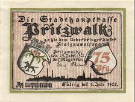 Német Birodalom / Weimari Köztársaság / Pritzwalk 1922. 50Pf(2x) + 75Pf(2x) + 1M(2x) + 1,50M(2x) + 2...