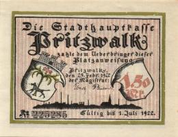 Német Birodalom / Weimari Köztársaság / Pritzwalk 1922. 50Pf(2x) + 75Pf(2x) + 1M(2x) + 1,50M(2x) + 2...