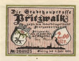 Német Birodalom / Weimari Köztársaság / Pritzwalk 1922. 50Pf(2x) + 75Pf(2x) + 1M(2x) + 1,50M(2x) + 2...