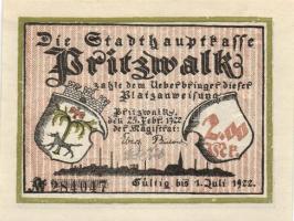 Német Birodalom / Weimari Köztársaság / Pritzwalk 1922. 50Pf(2x) + 75Pf(2x) + 1M(2x) + 1,50M(2x) + 2...