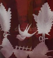 Bordó ólomkristály váza, hibátlan, m:30cm