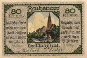 Német Birodalom / Weimari Köztársaság / Rathenow D.N. 50Pf + 75Pf + 80Pf + 90Pf 4klf db, teljes sor ...