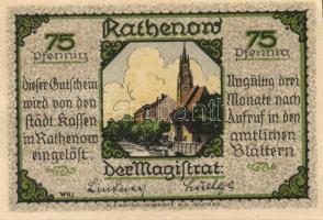 Német Birodalom / Weimari Köztársaság / Rathenow D.N. 50Pf(2x) + 75Pf(2x) + 90Pf(2x) 6klf db, teljes...