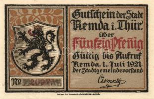 Német Birodalom / Weimari Köztársaság / Remda 1921. 20Pf + 30Pf + 50Pf 3klf db, teljes sor T:I