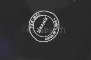 Seramix Török díszes váza, porcelán, jelzett, kopásnyomokkal, m: 30 cm