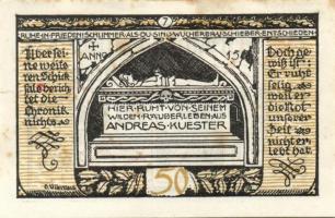 Német Birodalom / Weimari Köztársaság / Rieder 1921. 50Pf(7x) 7klf db, teljes sor T:I