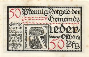 Német Birodalom / Weimari Köztársaság / Rieder 1921. 50Pf(7x) 7klf db, teljes sor T:I