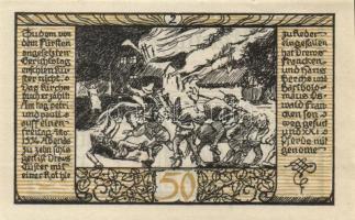 Német Birodalom / Weimari Köztársaság / Rieder 1921. 50Pf(7x) 7klf db, teljes sor T:I