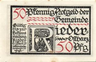 Német Birodalom / Weimari Köztársaság / Rieder 1921. 50Pf(7x) 7klf db, teljes sor T:I