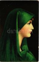 1917 Studienkopf / Stengel art postcard s: Jean Jacques Henner (EB)