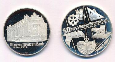1974. 50Ft Ag "50 éves a Magyar Nemzeti Bank" + 100Ft Ag "50 éves a Magyar Nemzeti Ba...