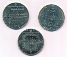 1985. 100Ft alpakka (3xklf, kapszulában) "Természetvédelem - Mocsári Teknős, Vadmacska, Vidra&q...