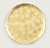 Arany (Au/14k) tokos Omega 1939 körül, mechanikus, férfi karóra, barna bőrszíjjal, működik. d:36mm (...