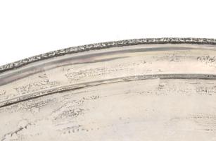 Ezüst (Ag) tálca, jelzett, 42x22cm nettó: 414g