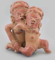 Mexikói pajzán, erotikus kerámia szobor, jelzés nélkül, m: 16 cm