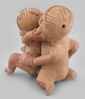 Mexikói pajzán, erotikus kerámia szobor, jelzés nélkül, m: 16 cm