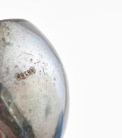 Díszes ezüstözött alpakka cukorfogó, jelzett, h: 18 cm