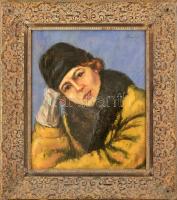 Rónai jelzéssel: Fiatal hölgy portréja. Pasztell, karton. Díszes keretben. 52,5x43cm