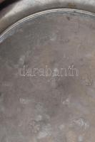Antik ón tál, jelzett, korának megfelelő állapotban, d: 35 cm