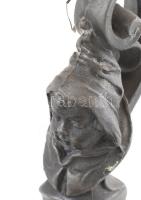 Antik ón korsó, figurális, tetején München látképe, jelzés nélkül, Vésett: Esküvői korsó 1896., korá...